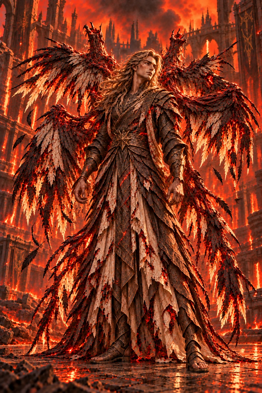 Lucifer with the damaged remains of his twelve-winged form.